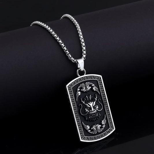 Fashion Frill Stainless Steel Silver Chain Pendant Fashionable For Men