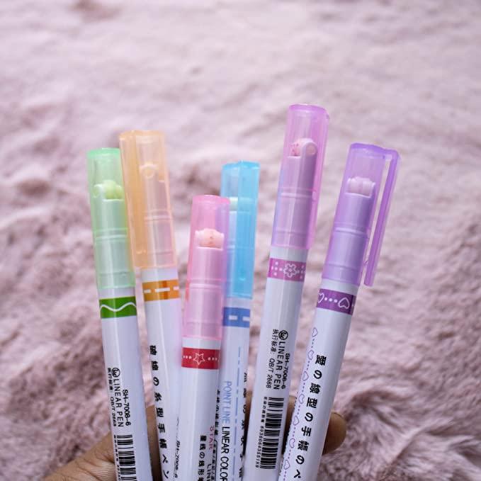 Stamp Pen Liner Pen Roller Type 6 Design and Pack of 6 Color 6