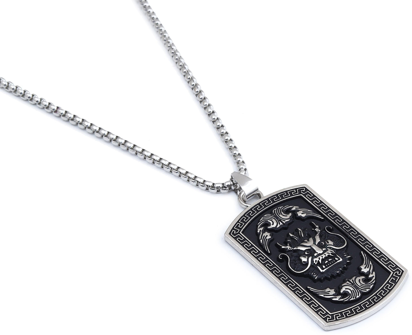 Fashion Frill Stainless Steel Silver Chain Pendant Fashionable For Men