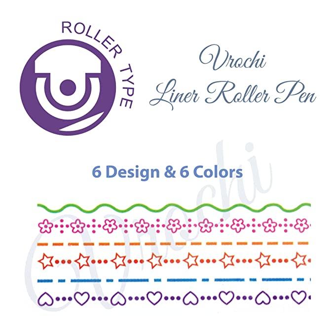 Stamp Pen Liner Pen Roller Type 6 Design and Pack of 6 Color 6